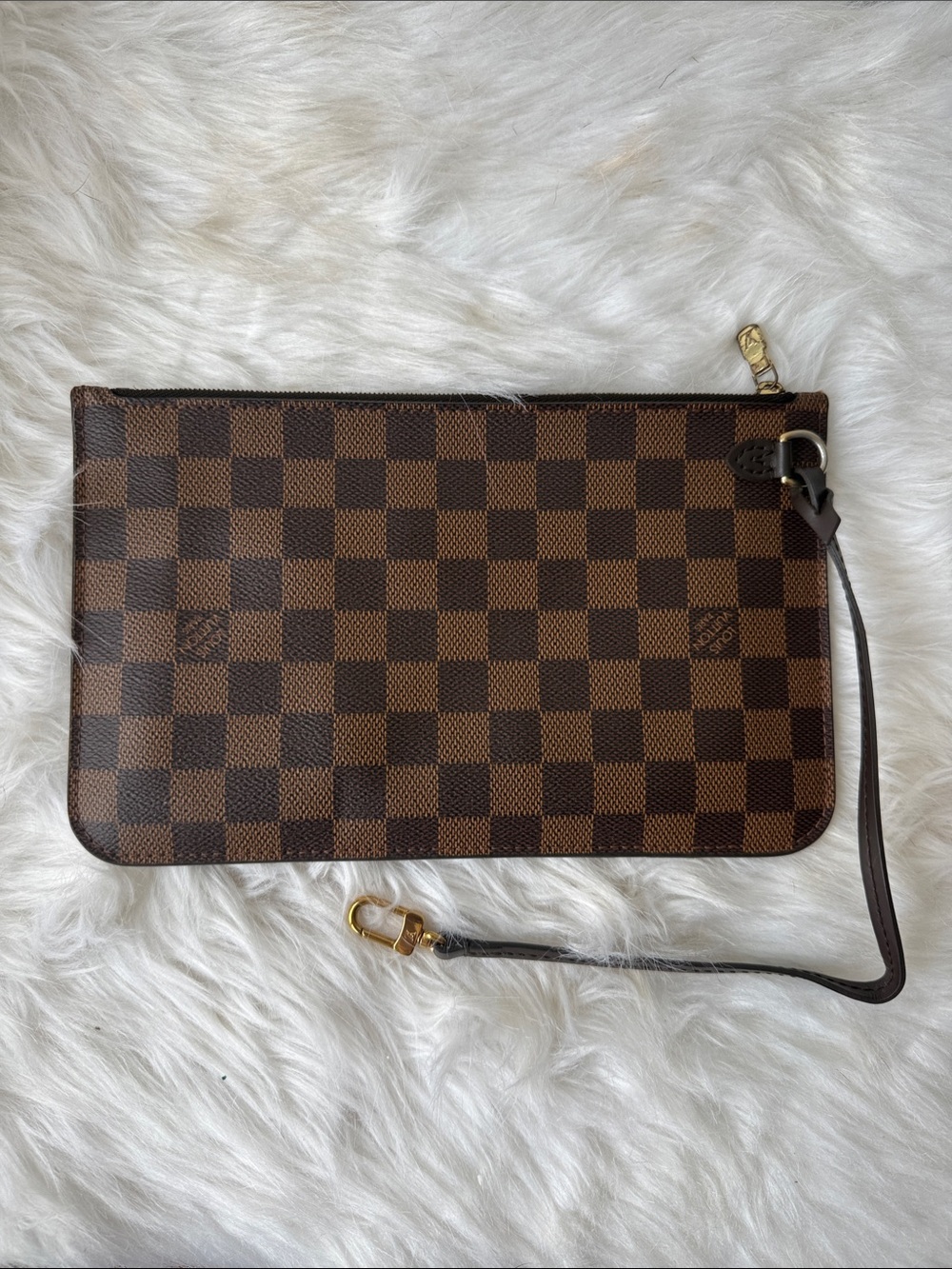 Louis Vuitton Brown Damier Ebene Canvas Neverfull MM Pochette